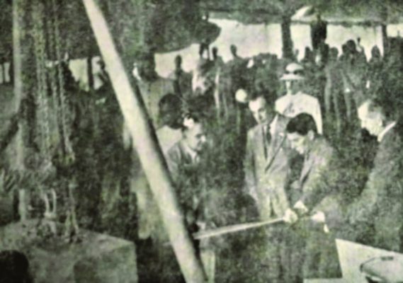 The foundation stone of Lady Brabourne College being laid by Sir John Woodhead, the Governor of Bengal on 26th August, 1939. Photograph courtesy The Statesman