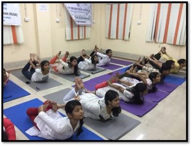 Students at the Yoga session