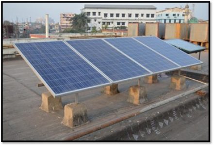 The Solar Panels installed on the Roof Top of the College Building