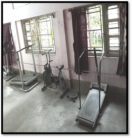 THE GYMNASIUM AT THE HOSTEL